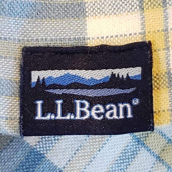 LL Bean Shirt Mens Large L Long Sleeve Heavy Canvas Button Up Collared Plaid - Picture 7 of 11